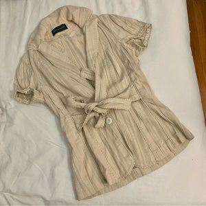 Paola Frani NWOT Beige Shortsleeved, Belted, Balzer Size 8 but see measurements